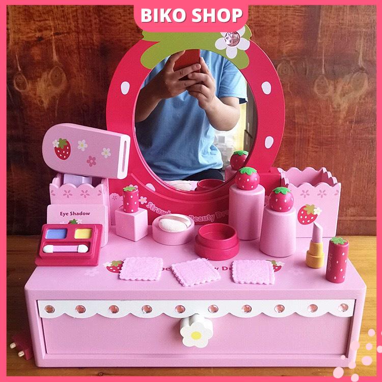 Đồ chơi Bàn trang điểm bệt bằng gỗ cho bé