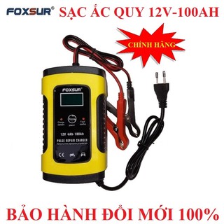 Sạc bình ắc quy ô tô xe máy 12V 4Ah - 100Ah FOXSUR tự ngắt khi đầy chức năng bảo dưỡng phục hồi ắc quy bằng khử sunfat