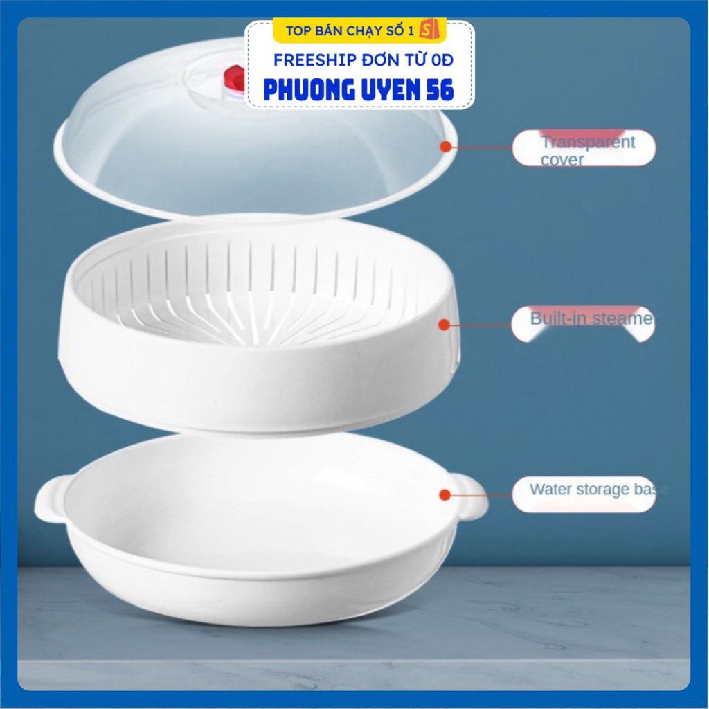Lồng hấp thức ăn có nắp đậy dùng cho lò vi sóng