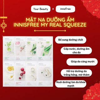 Mặt nạ giấy dưỡng ẩm sáng da Innisfree My Real Squeeze Mask 20ml