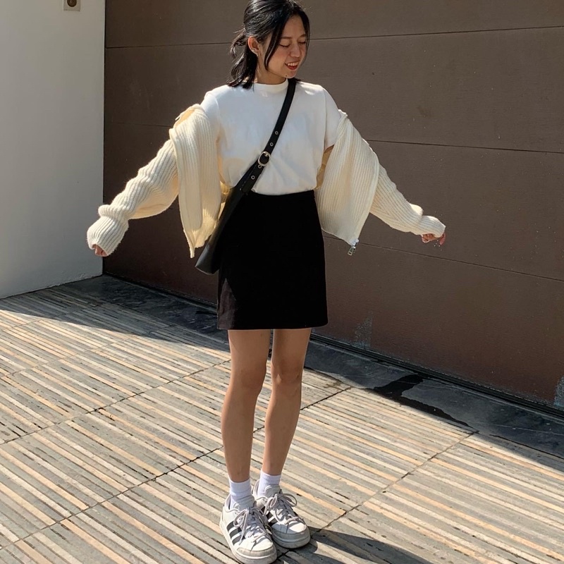 FromSooyoung - Basic Skirt - Chân váy chữ A ngắn fromSooyoung