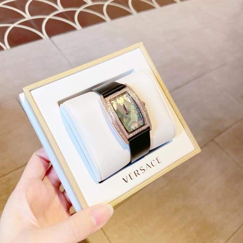 Đồng Hồ Davena Nữ Chính Hãng Mặt Khảm Trai Xanh Lấp Lánh Size 32mm