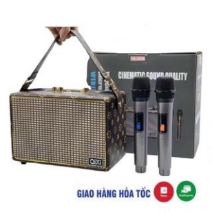 Loa Bluetooth SK-2036 , Có Sẵn 2 Micro Không Dây , Hát Karaoke Nghe Nhạc Bass Cực Đỉnh - Chuẩn qixi