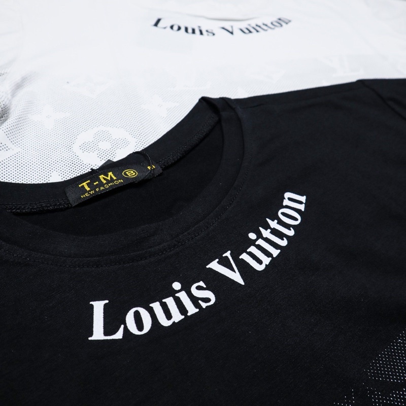 Áo Thun cotton Cổ tròn Tay Ngăn in loang chữ  CTTN