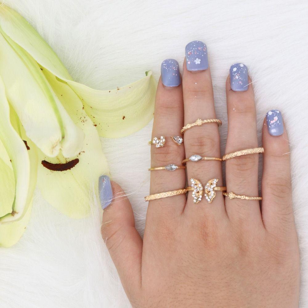 Bộ Nhẫn Thắt Nơ Trái Tim Đơn Giản Tinh Tế Cho Nữ|Nhẫn Hở Phong Cách Ins Thời Trang