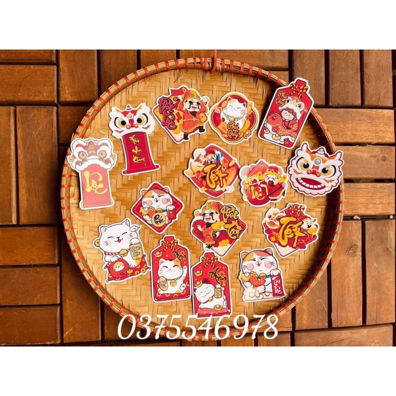 Set 50 tag giấy treo đào Tết