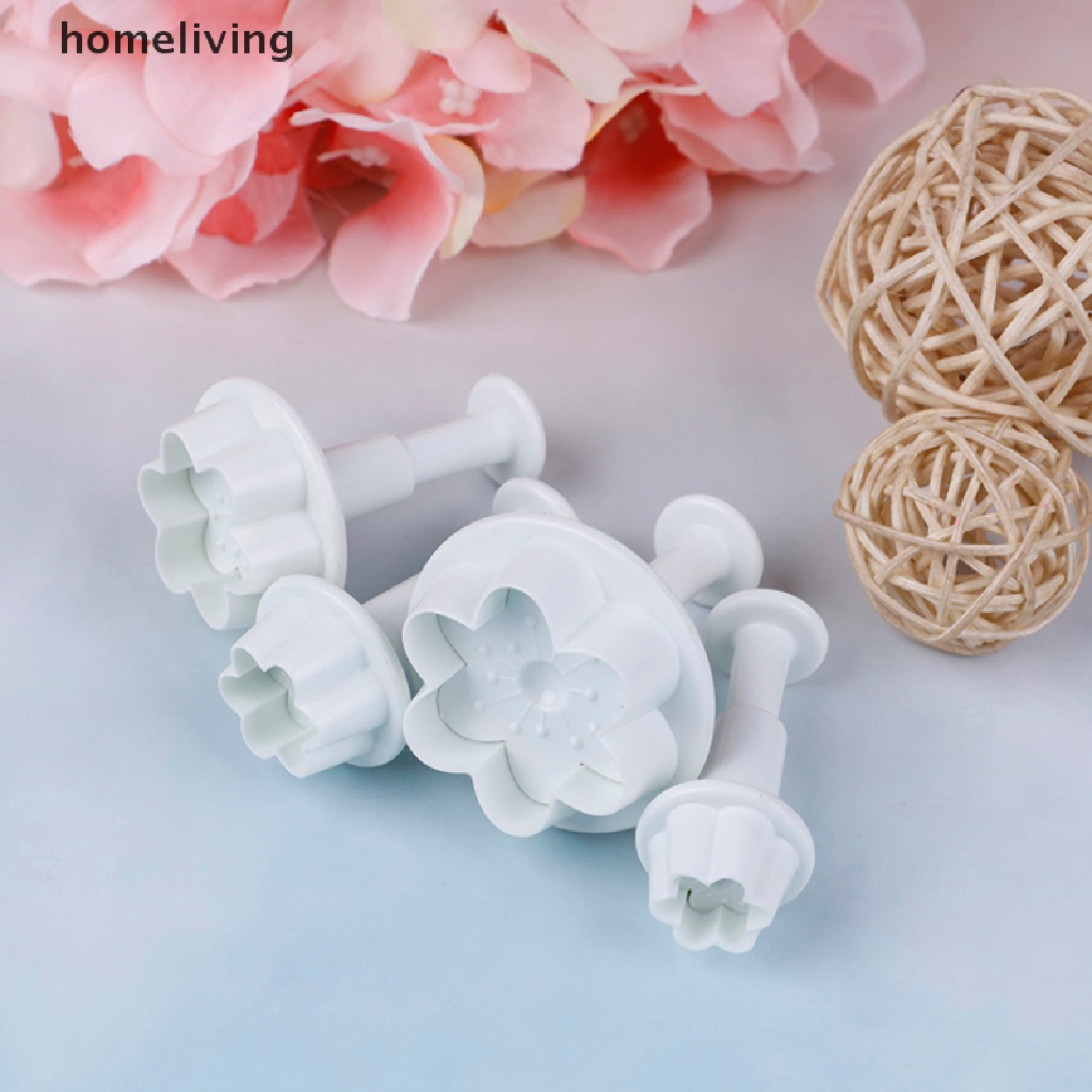 Bộ 4 Khuôn Nhựa Cắt Bánh Quy Hình Hoa Đào Xinh Xắn