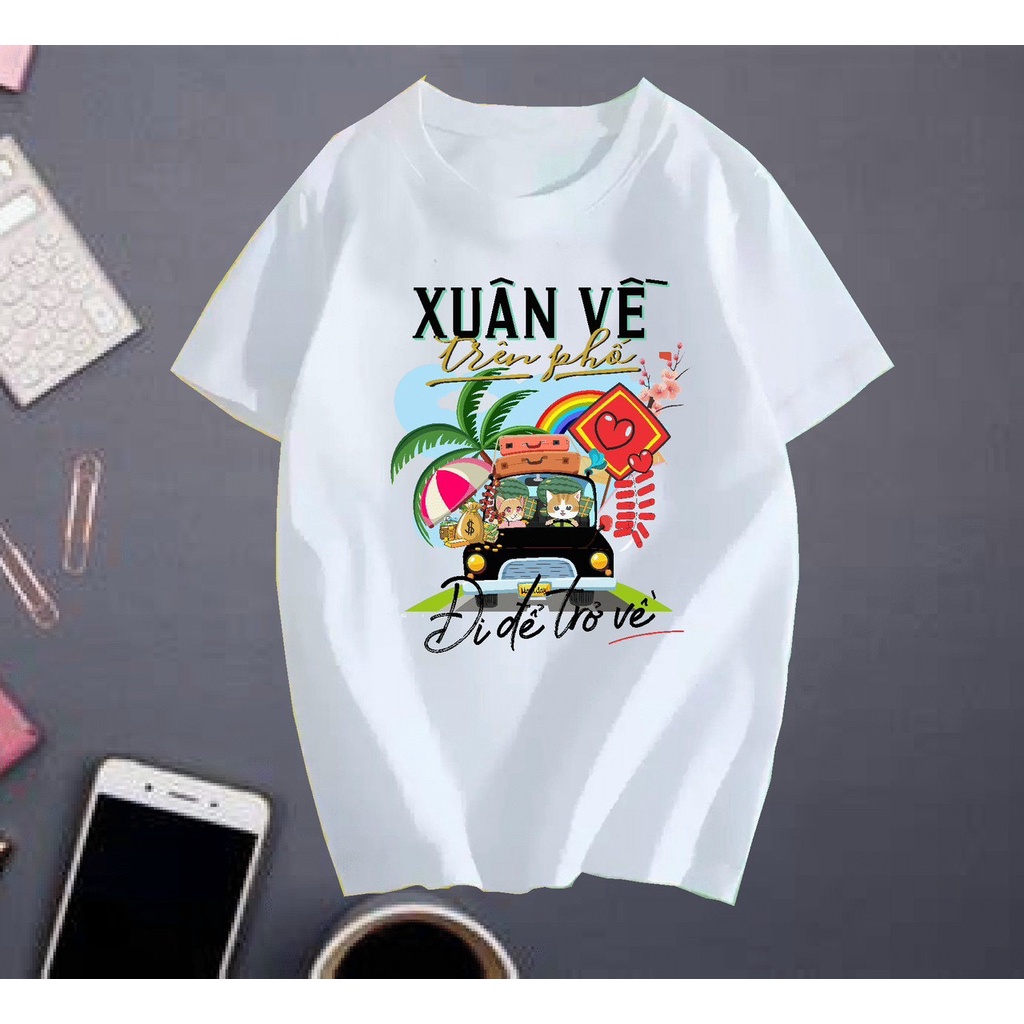 Áo thun Tết gia đình hội nhóm cặp đôi phông unisex nam nữ thun cotton dày dặn SGY401-3 SGSTORE1