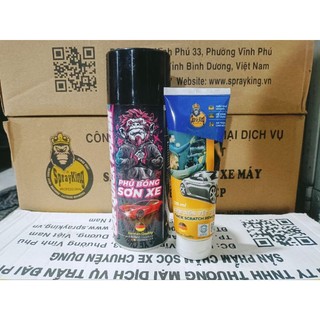 Xịt bóng sơn xe, phủ bóng sơn xe sprayking 400ml.