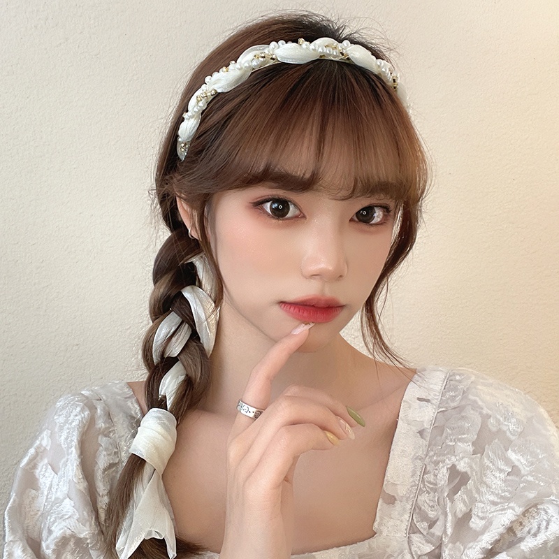 Băng Đô Cài Tóc Đính Hoa Và Ngọc Trai Thời Trang Mùa Hè Hàn Quốc 2023