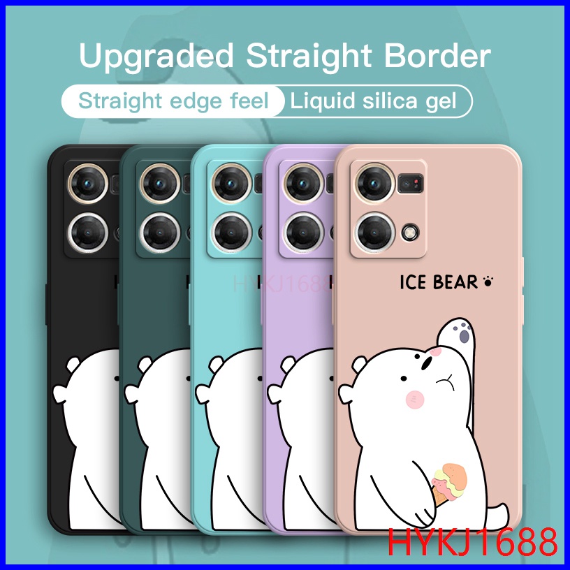 Ốp lưng OPPO Reno7 ốp lưng OPPO Reno8 Ốp Điện Thoại tpu Silicon Hình Gấu Và Mũ Cho OPPO Reno8 Reno7 Reno 7 8 4G HBX
