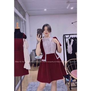 ĐẦM NHUNG PHỐI REN [BIGSIZE 55-90KG] ẢNH CHỤP THẬT