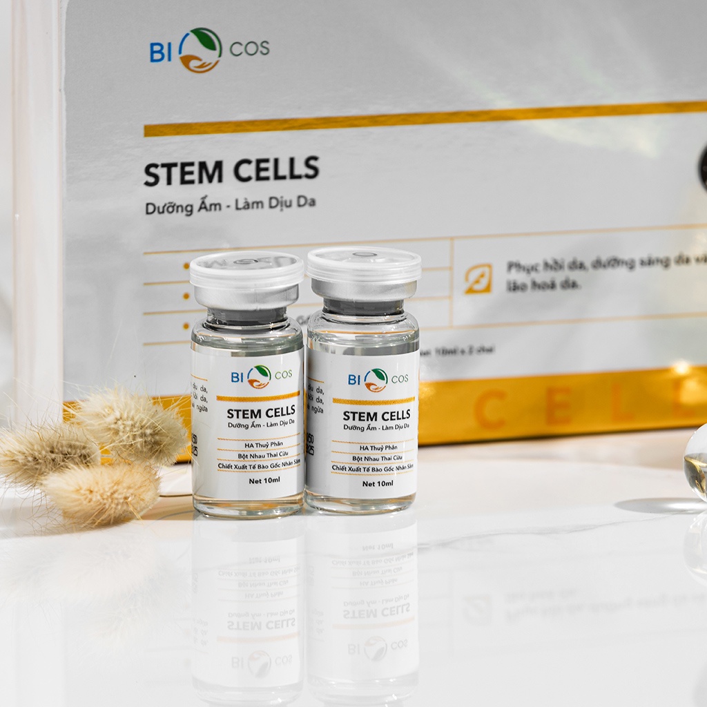 Tinh Chất Stem Cells BIOCOS - Dưỡng Ẩm, Phục Hồi Da Chuyên Sâu (Hộp 2 chai - 10ml*2 chai)