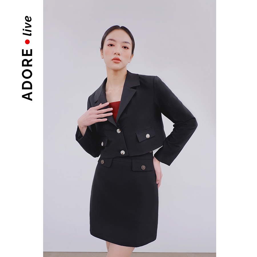 Áo khoác blazer 6 màu chất liệu tuýt si crop 2 khuy 2LBL3019 ADORE DRESS