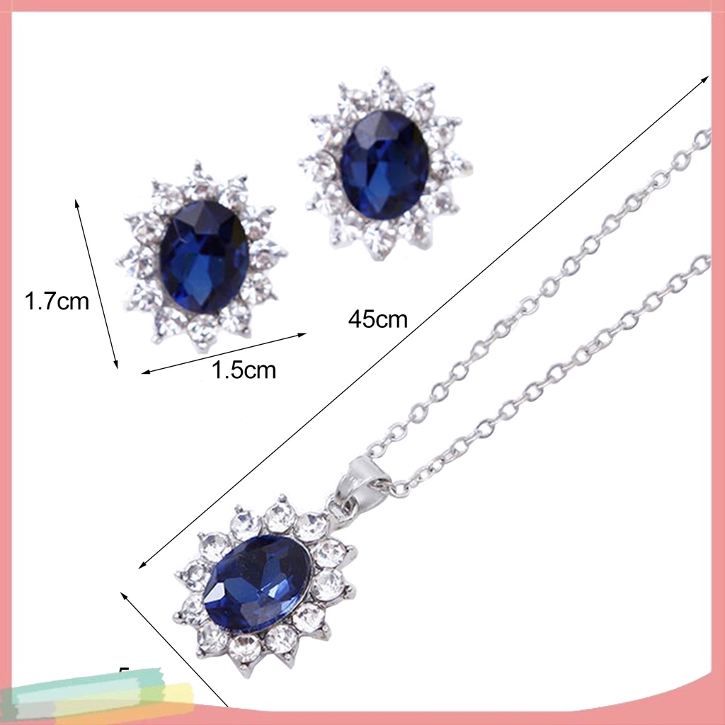 Set trang sức mặt đính đá quý nhân tạo phong cách cực thời trang