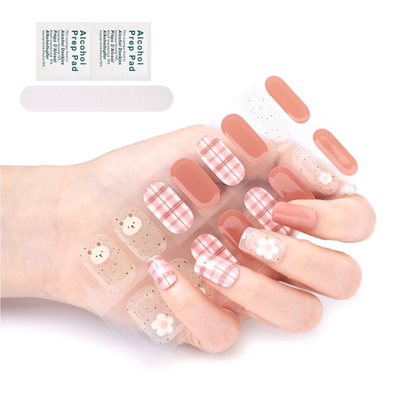 Set 16 Miếng Dán Gel Tự Dính Trang Trí Móng Tay Toàn Diện