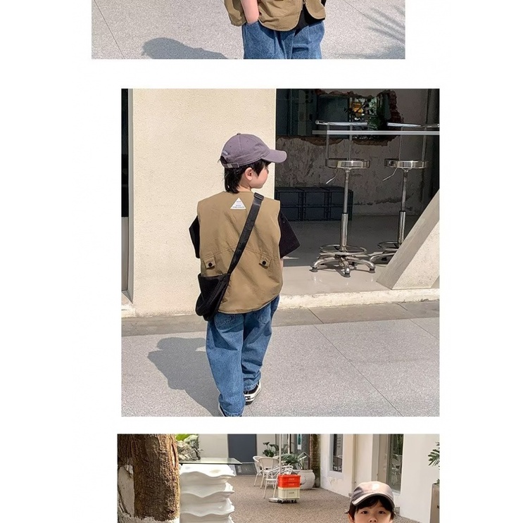 Áo Khoác Hai Lớp Không Tay Thời Trang Xuân Thu Cho Bé Trai