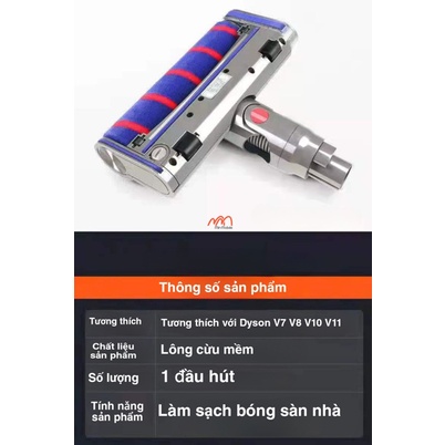 Đầu Hút Bụi Lông Mềm Chuyên Dụng Dyson V7 V8 V10 V11