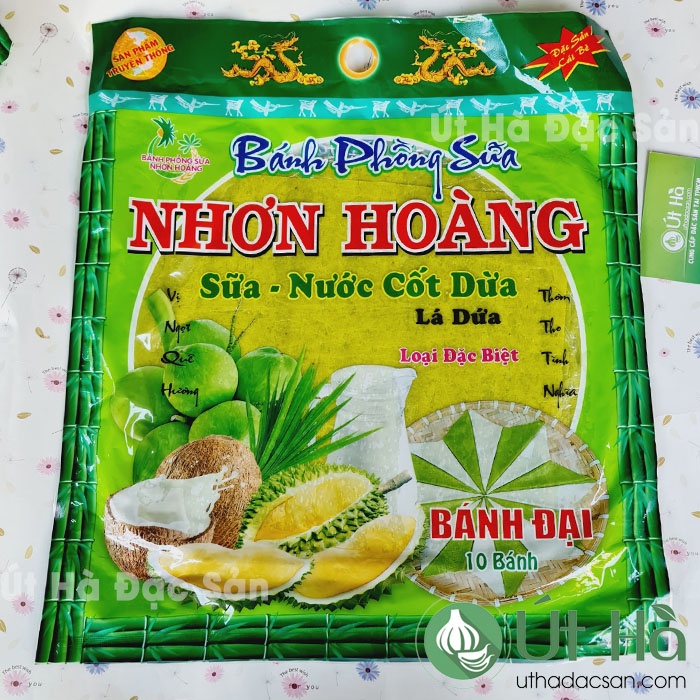 Bánh Phồng Sữa Nhơn Hoàng Bánh Tráng Sữa Lá Dứa, Sầu Riêng Béo Ngon - Út Hà Đặc Sản