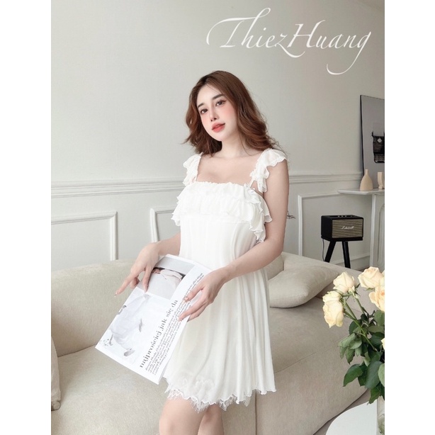 Váy ngủ thun lưới 2 lớp phối ren xoè công chúa dễ thương, nữ tính | BigBuy360 - bigbuy360.vn