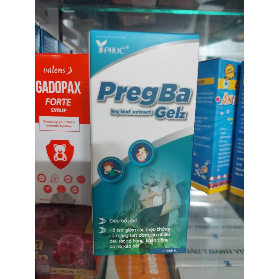 BỔ PHẾ PREGBA GELZ (gel) – Hỗ trợ giảm ho, đau rát họng, dùng được cho mẹ bầu, trẻ sơ sinh, chai 100ml