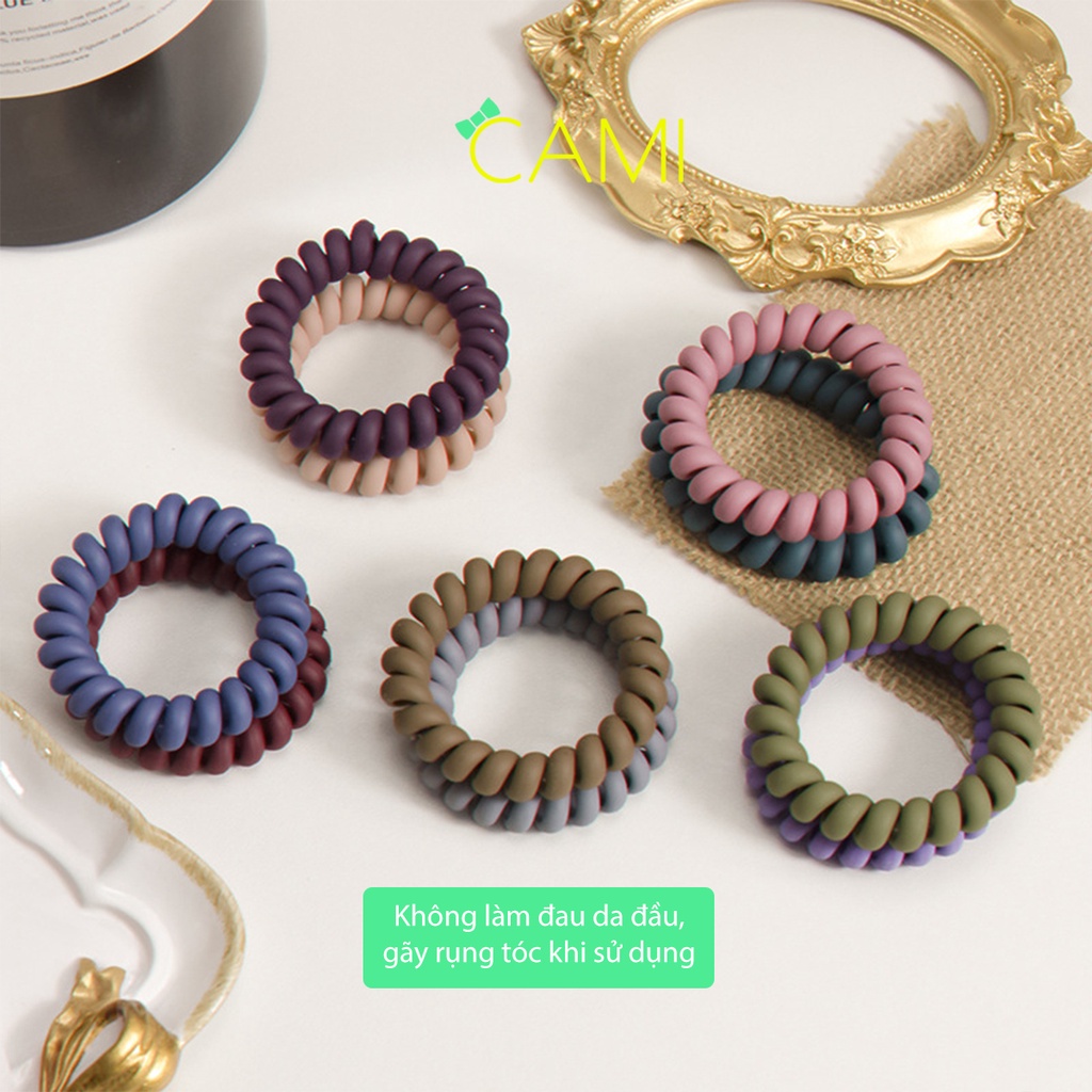 Dây buộc tóc kiểu dán lò xo, nhiều màu sắc lựa chọn mang phong cách trẻ trung - Cami - CMPK266