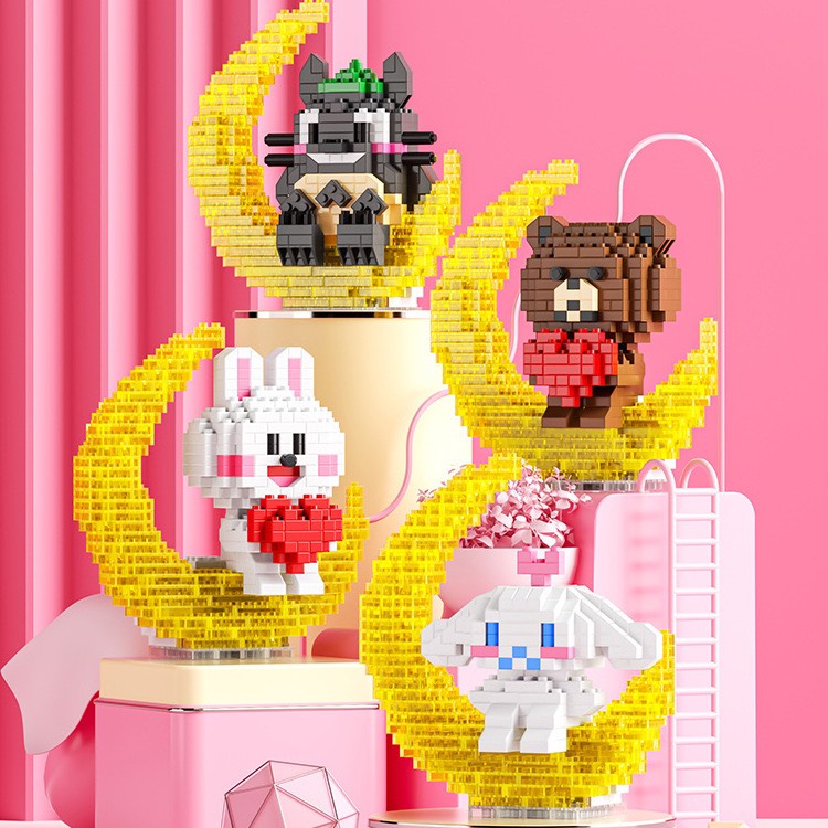 Mô Hình Lắp Ráp Gấu Bearbrick Có Đèn Led Mô Hình Lắp 3D  Nhiều Nhân Vật Hoạt Hình Đáng Yêu Cho Bé