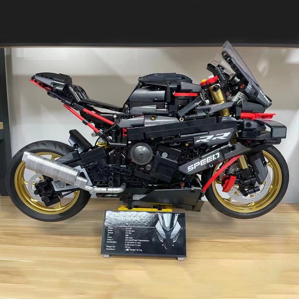 Đồ chơi Lắp ráp mô hình Technic BM002 siêu xe moto BMW s1000rr màu đen mới nhất