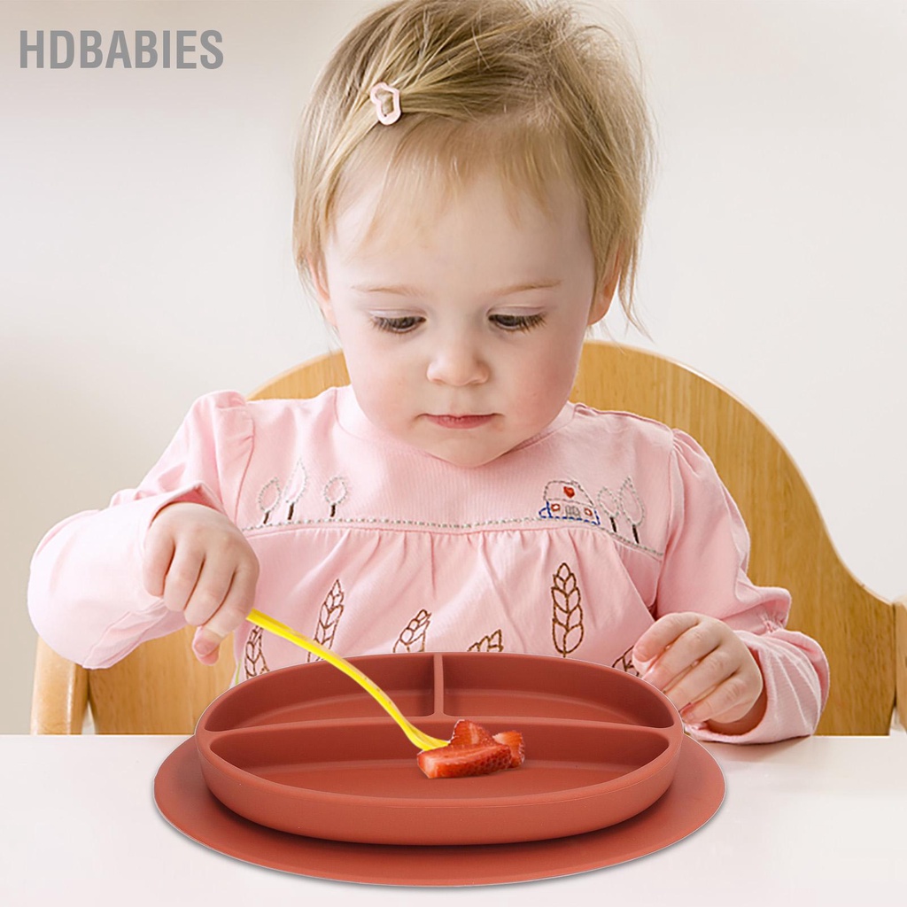 HDbabies Đĩa Hút Cho Bé Không Chứa BPA Lò Vi Sóng Máy Rửa Chén An Toàn Chống Trơn Trượt Di Động Silicone Chia Món Ăn