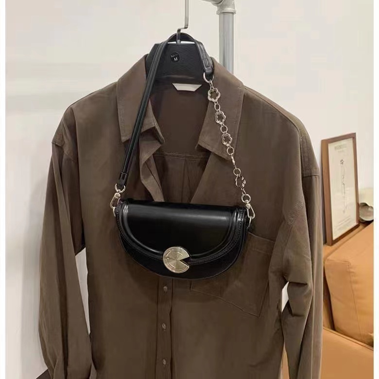 Túi Xách Đeo Vai Phối Dây Xích Phong Cách Thời Trang Hàn Quốc 2022 Dành Cho Nữ