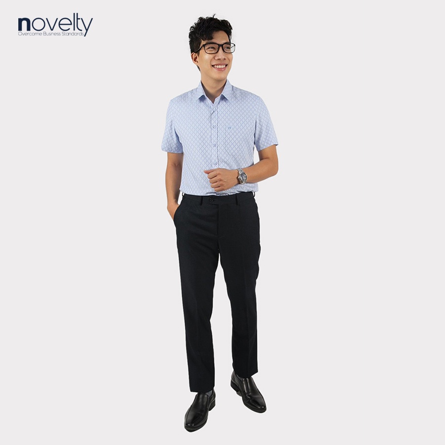 Áo sơ mi nam ngắn tay Novelty Regular fit hoa văn NSMMINMTCR220600N