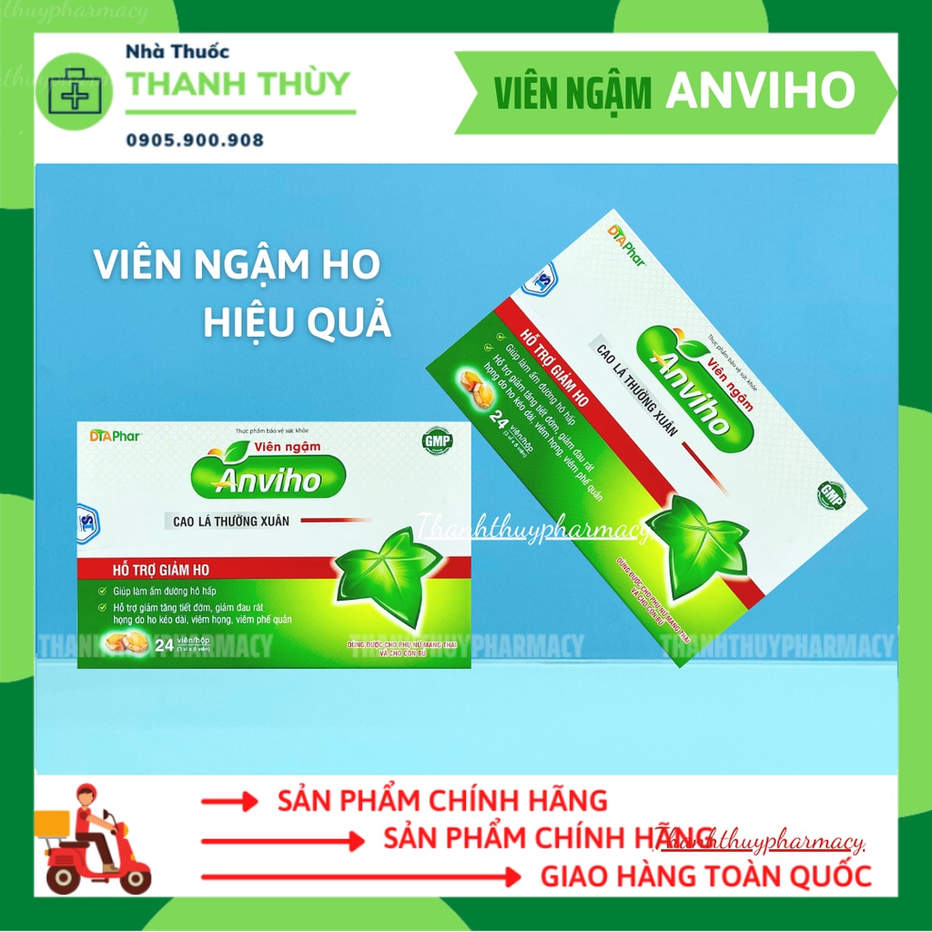 VIÊN NGẬM ANVIHO - Hỗ Trợ Giảm Ho Dùng Được Cho Phụ Nữ Mang Thai Và Cho Con Bú