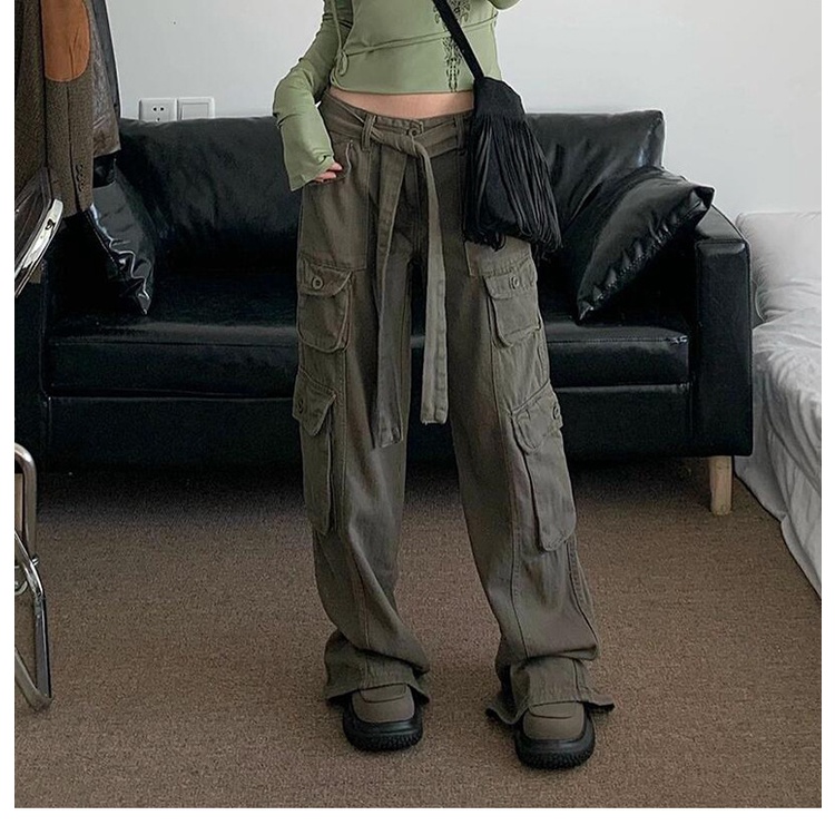 Quần Dài Ống Rộng Mỏng Ba Chiều Có Túi Thời Trang Cá Tính Cho Nữ