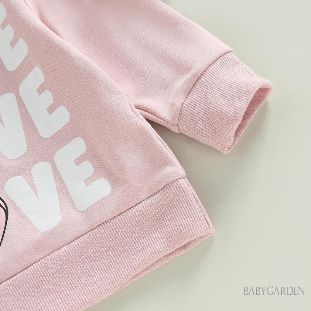 Áo Thun Tay Dài Cổ Tròn In Hình Trái Tim Dành Cho Bé Gái 6 Tháng-4 Tuổi