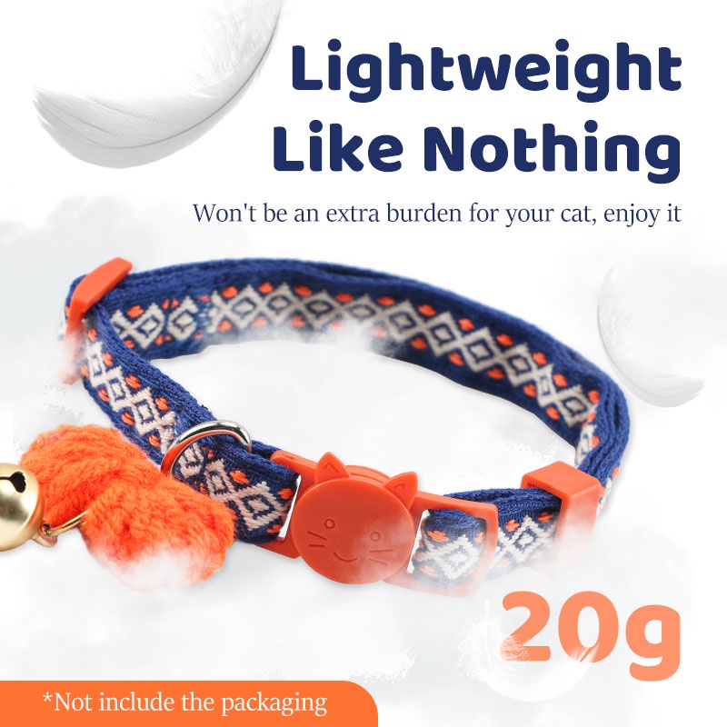 HamshMoc Vòng Cổ Nhẹ Mềm Mại Thoải Mái Bền Bỉ Có Chuông Và Nơ Dễ Thương Có Thể Điều Chỉnh Cho Thú Cưng / Mèo / Thỏ