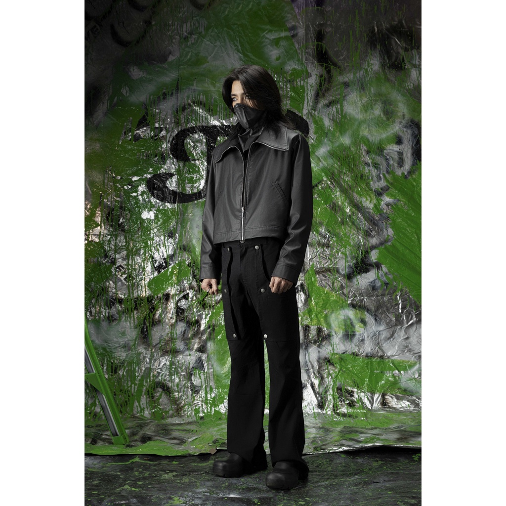 Áo khoác da T3E - màu đen