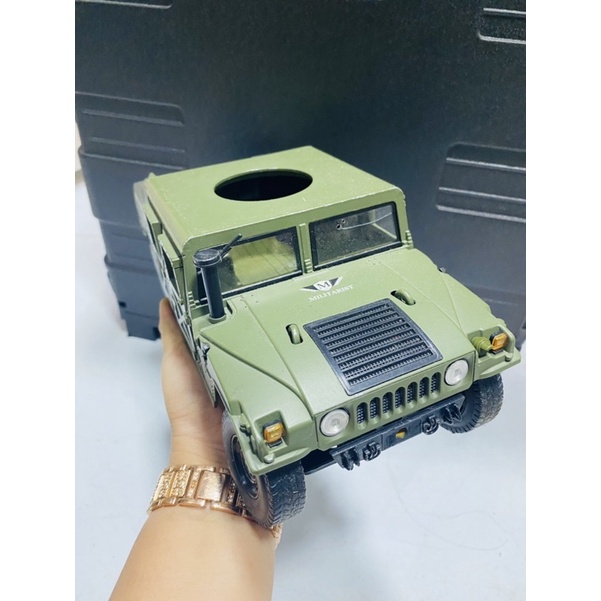 Đồ chơi mô hình xe quân đội Hummer Militarist nguyên chiếc kim loại Nặng