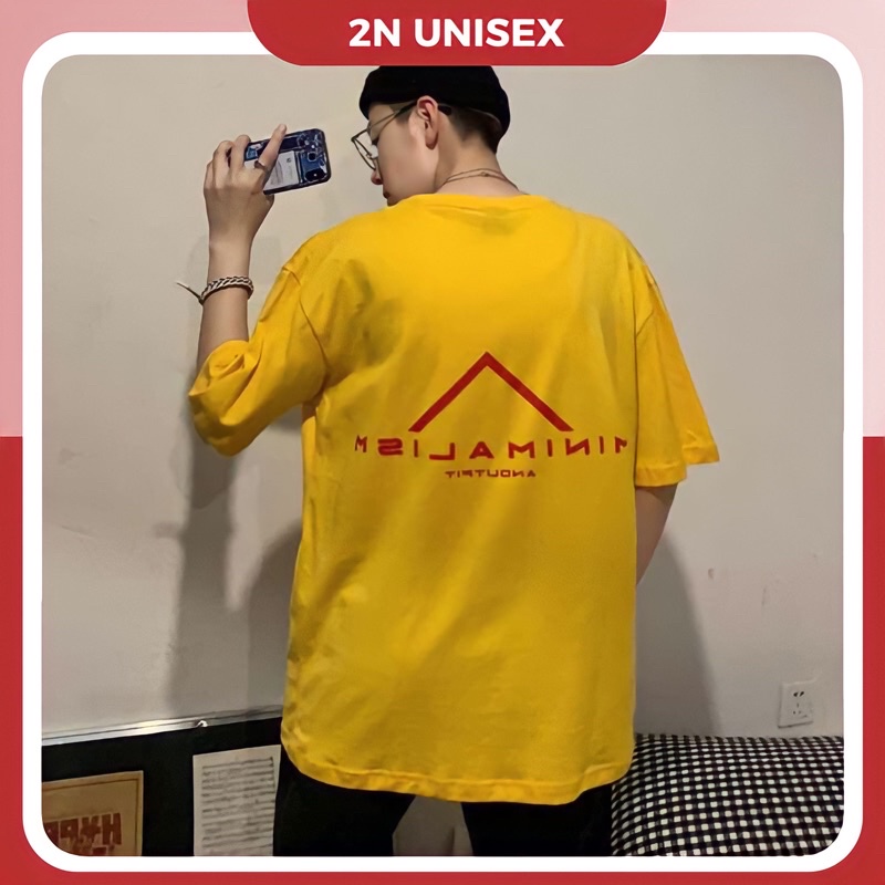 Áo phông nam nữ form rộng 2N Unisex thun cotton in chữ Anout vàng