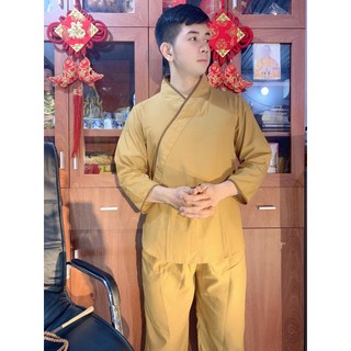 ĐỒ LAM ĐI CHÙA  Mẫu Chéo Nhật Nam vải kate mỏng mềm dành cho nam