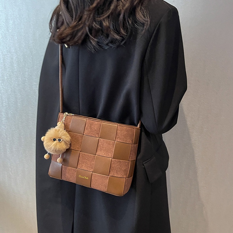 Túi Đeo Vai Bằng Vải Dệt Có Móc Khóa Dễ Thương Dành Cho Bạn Nữ