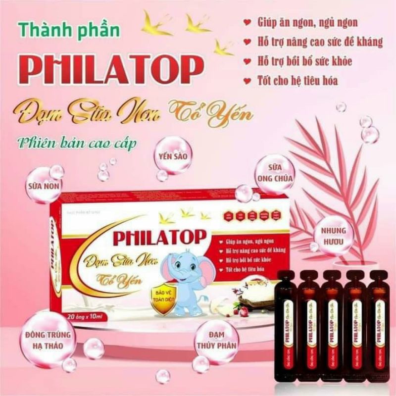 [20 ống x 10ml ] Philatop giúp ăn ngon, ngủ ngon cho trẻ biếng ăn, chậm lớn, người lớn gầy yếu, mới ốm dậy