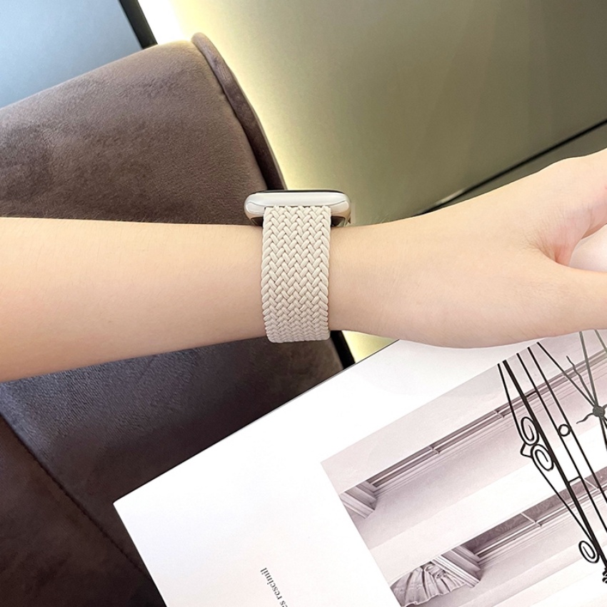 Dây Đeo Đồng Hồ Dạng Bện Bằng Vải Nylon Co Giãn Cho iWatch 49mm 45mm 41mm 44mm 40mm 38mm 42mm 8 7 SE 6 5 4 3 2 1