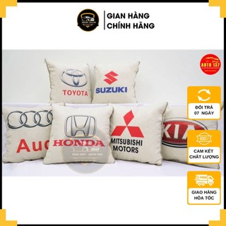 Gối tựa lưng liền chăn 2 in 1 - gối tựa lưng xe ô tô có in logo các hãng - Ví giá rẻ