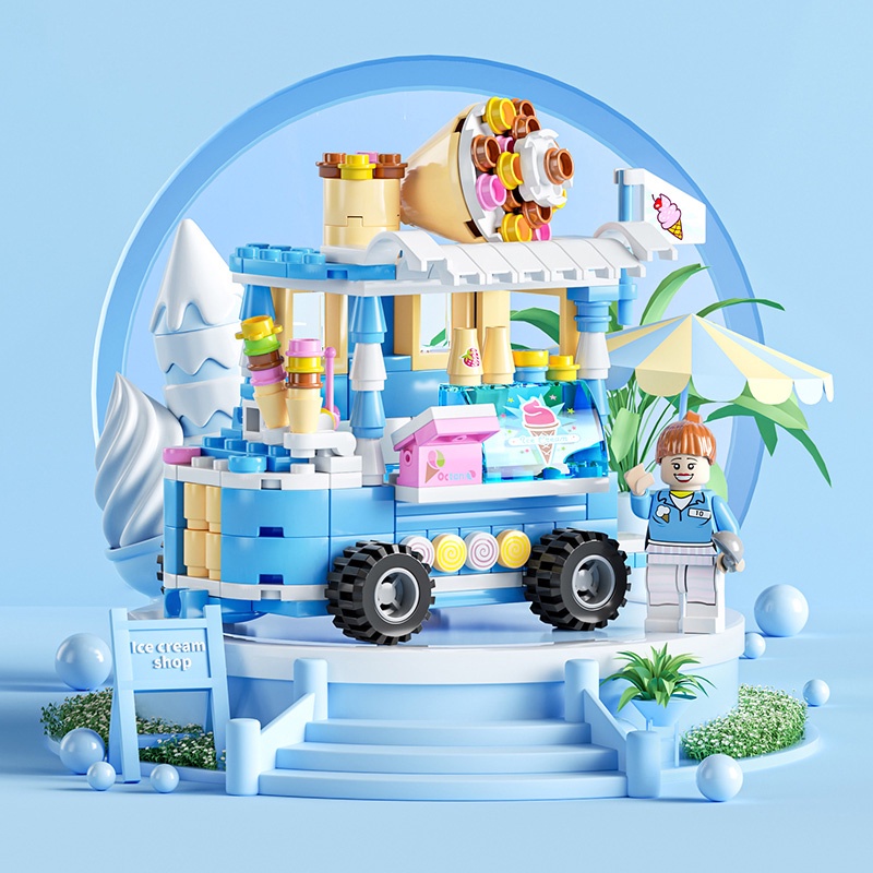 Đồ chơi mô hình lắp rápKiến trúc đường phố thương mại đô thị ghép xếp hình cho bé trai gái