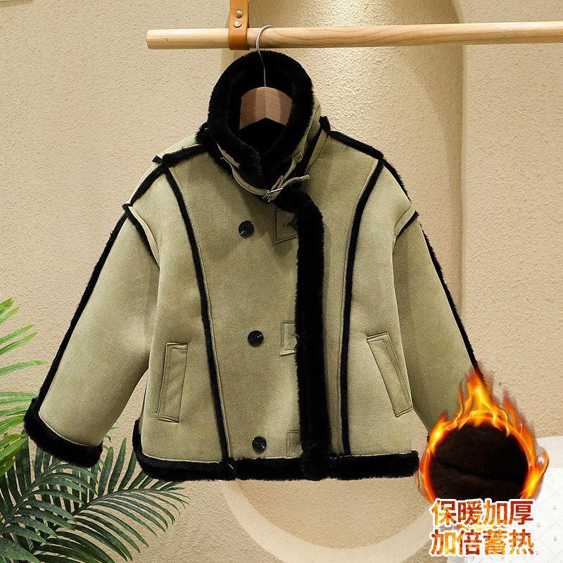 Áo Khoác Da Lộn Lót Nhung Dày Thời Trang Mùa Đông 2022 Mới Cho Bé Trai Và Gái