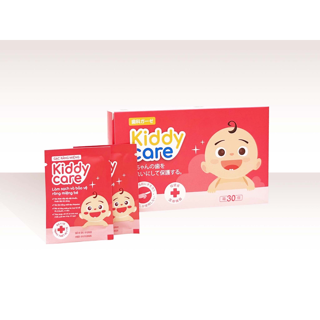 Gạc Rơ Lưỡi, Vệ Sinh Răng Miệng Cho Bé KIDDY CARE hộp 30 gói