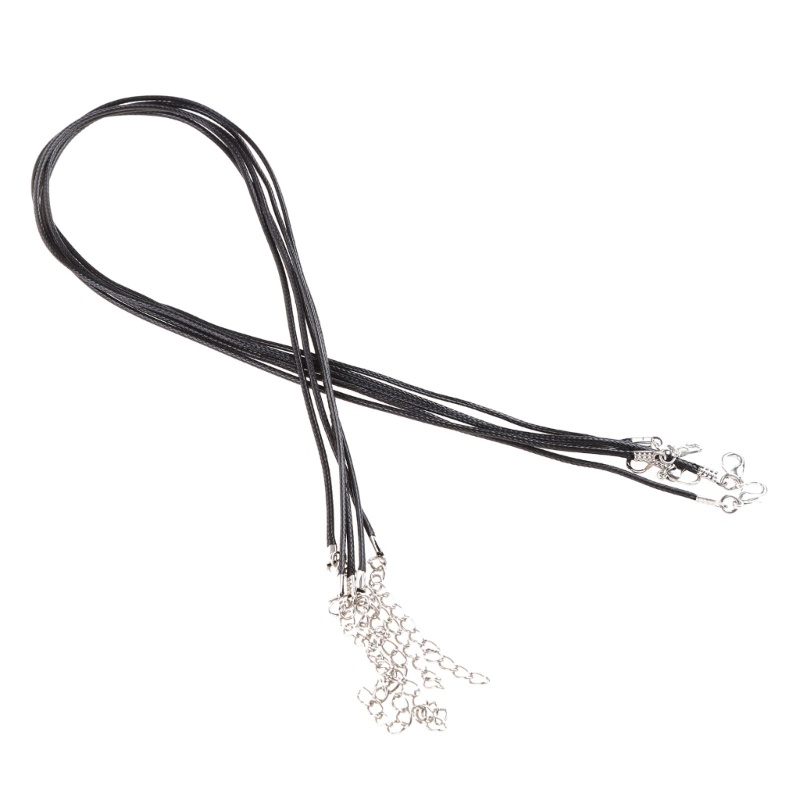 Set 5 Cuộn Dây Da Màu Đen 45cm Dùng Làm Vòng Cổ Handmade DIY