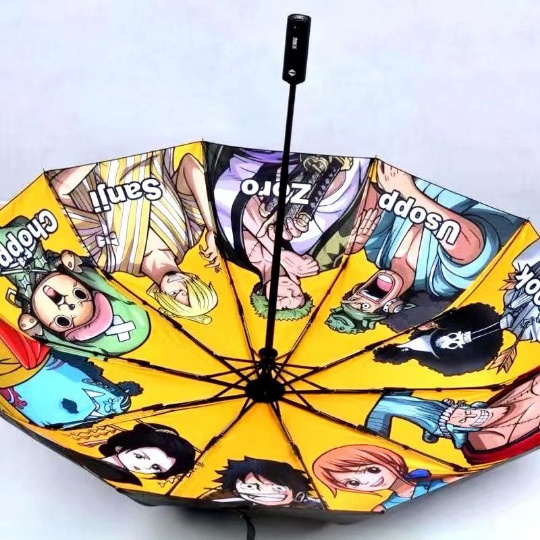 Dù Gấp 3 Khúc Tự Động Chống Tia UV In Hình Nhân Vật Anime One Piece