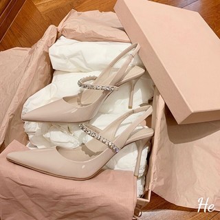 Giày cao gót Miu Miu 9p màu Hồng Nude Fullbox