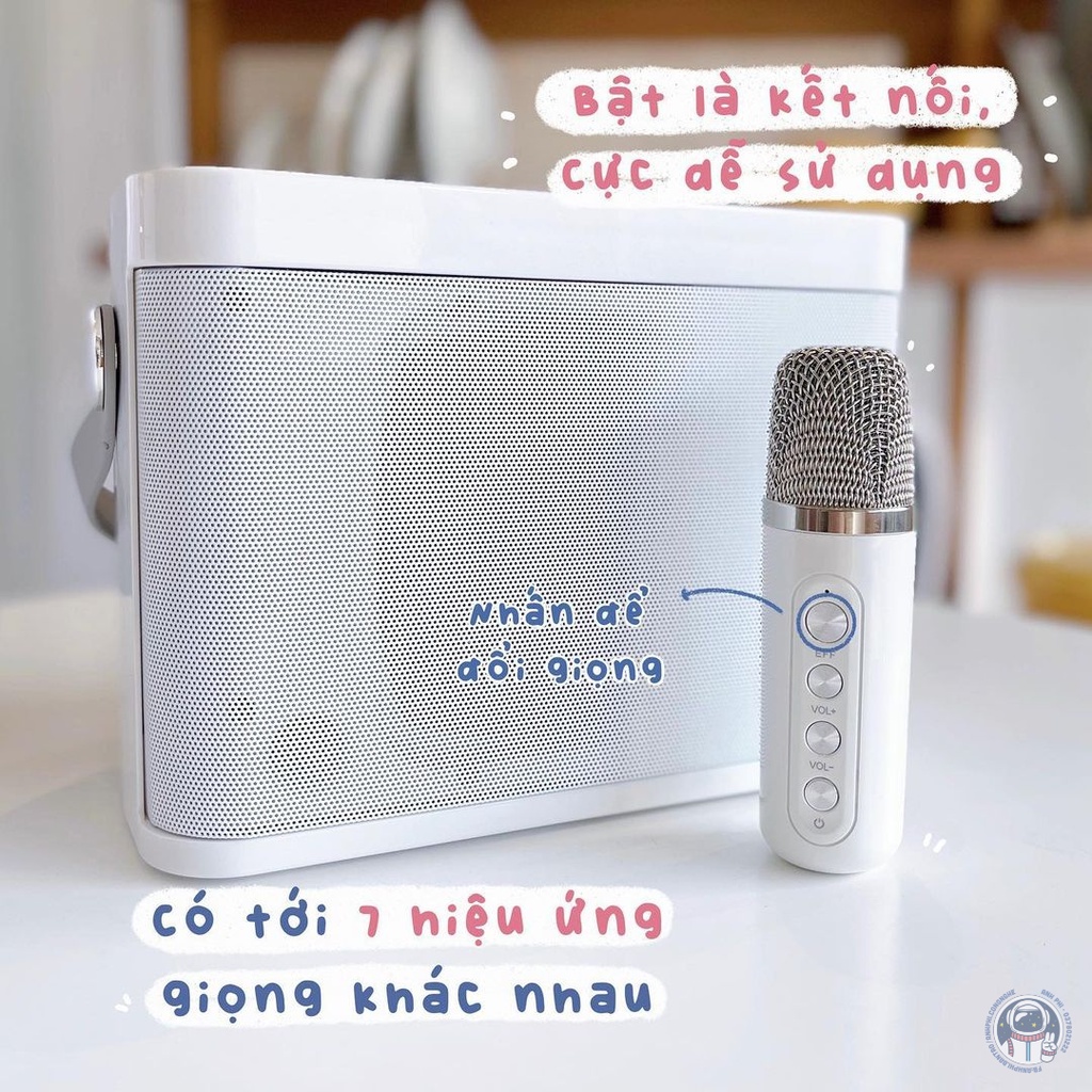 Bộ Loa Hát Karaoke Gồm 2 Mic Bluetooth Mini Có 7 Tone Giọng Hát Là Hay